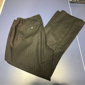 Talbots Black with Silver Pinstripe Womens 16W  Lined Dress Pants Pizzazzy!